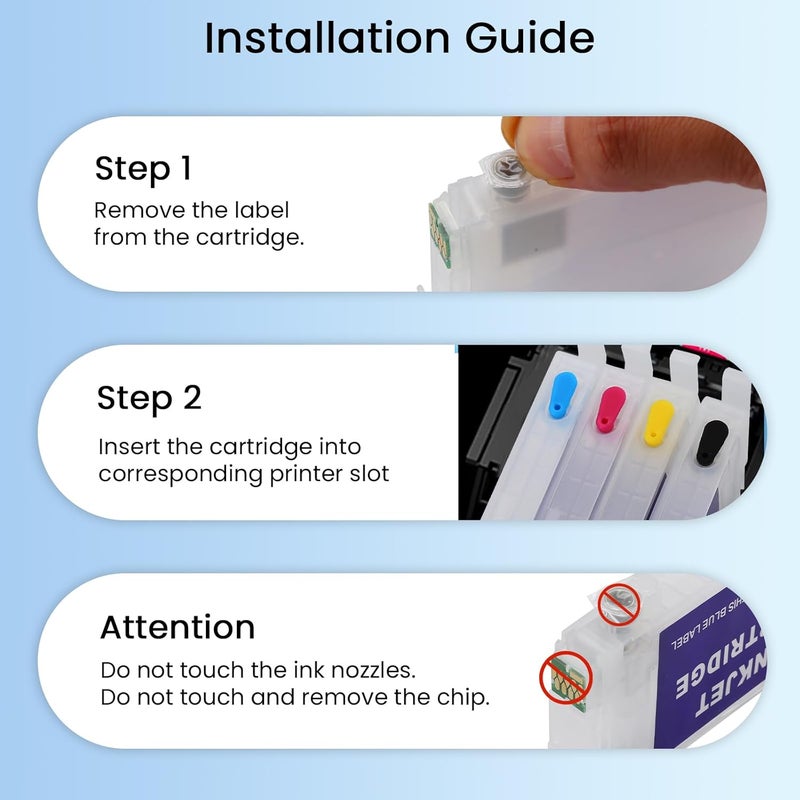 KiteiHiry KHY 812XL T812XL Sublimation Refillable Ink Cartridges with a Single-use Chip Workforce Pro WF-7840 WF-7820 WF-7310 EC-C7000 Filled with Sublimation Ink Used Sublimation Ink Cartridge - Image 3